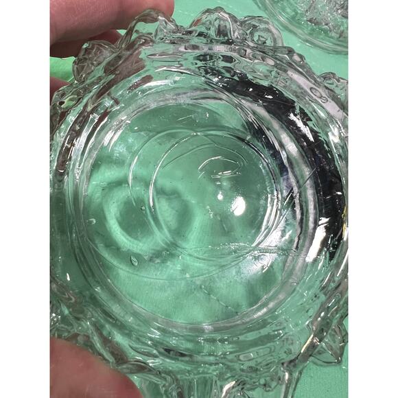 Vintage Goofus Glass Dresser Jar with A Cabbage Rose Design and A Puffy Tray HTF - Picture 5 of 12